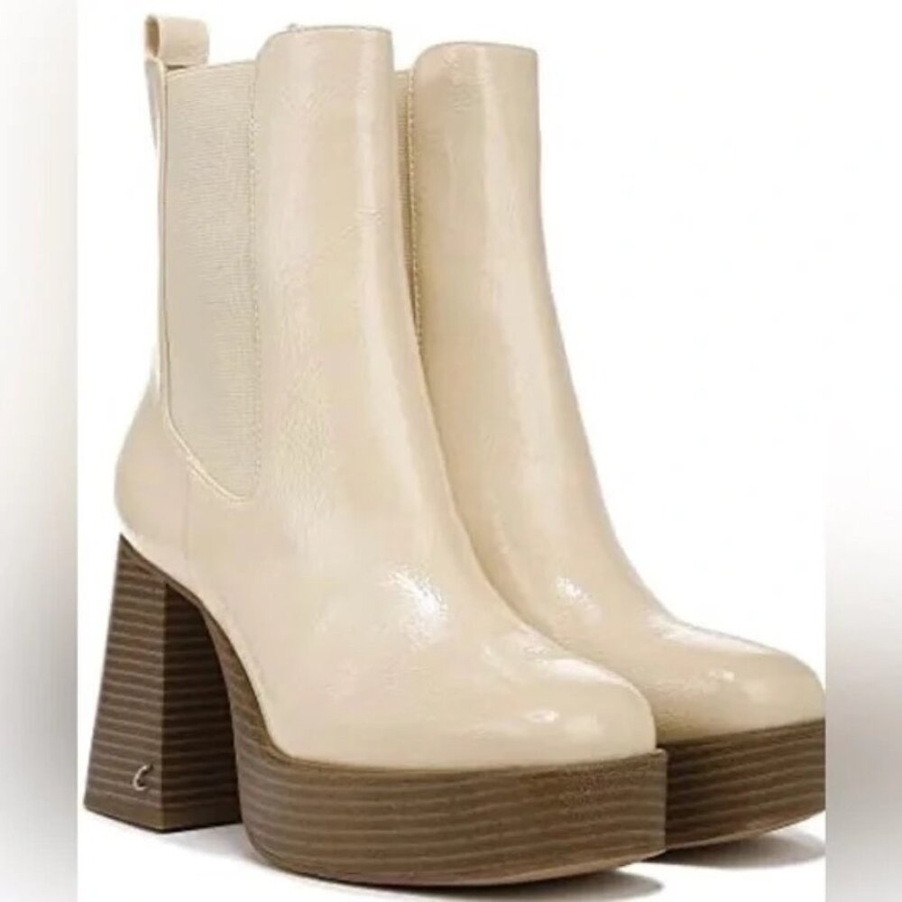 Circus NY by Sam Edelman Stace Vanilla Bean Glossy Boots Women's Size 8